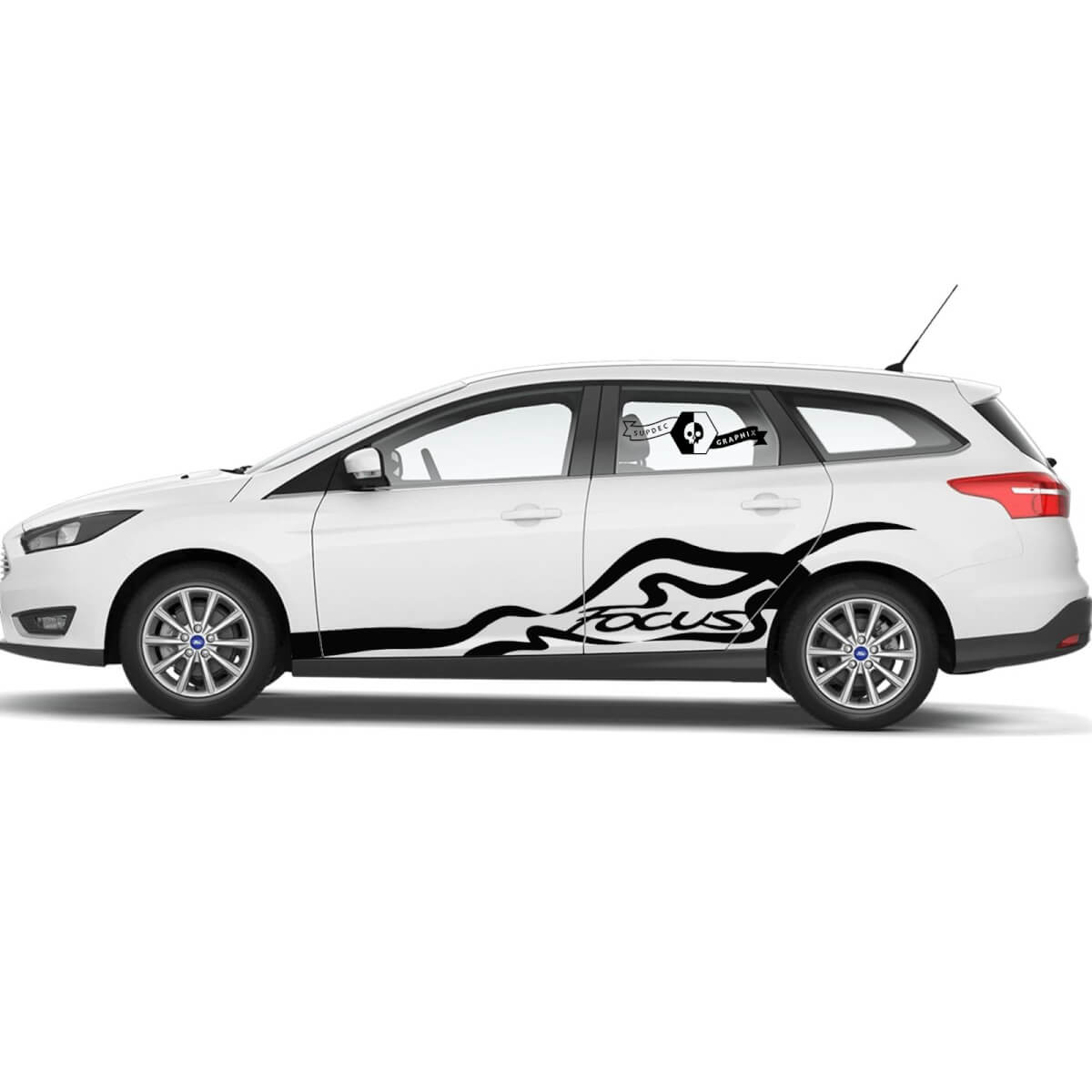 Pair Ford Focus Mountains Side Door Rocker Panel side stripes Stickers Decals Graphic Kit