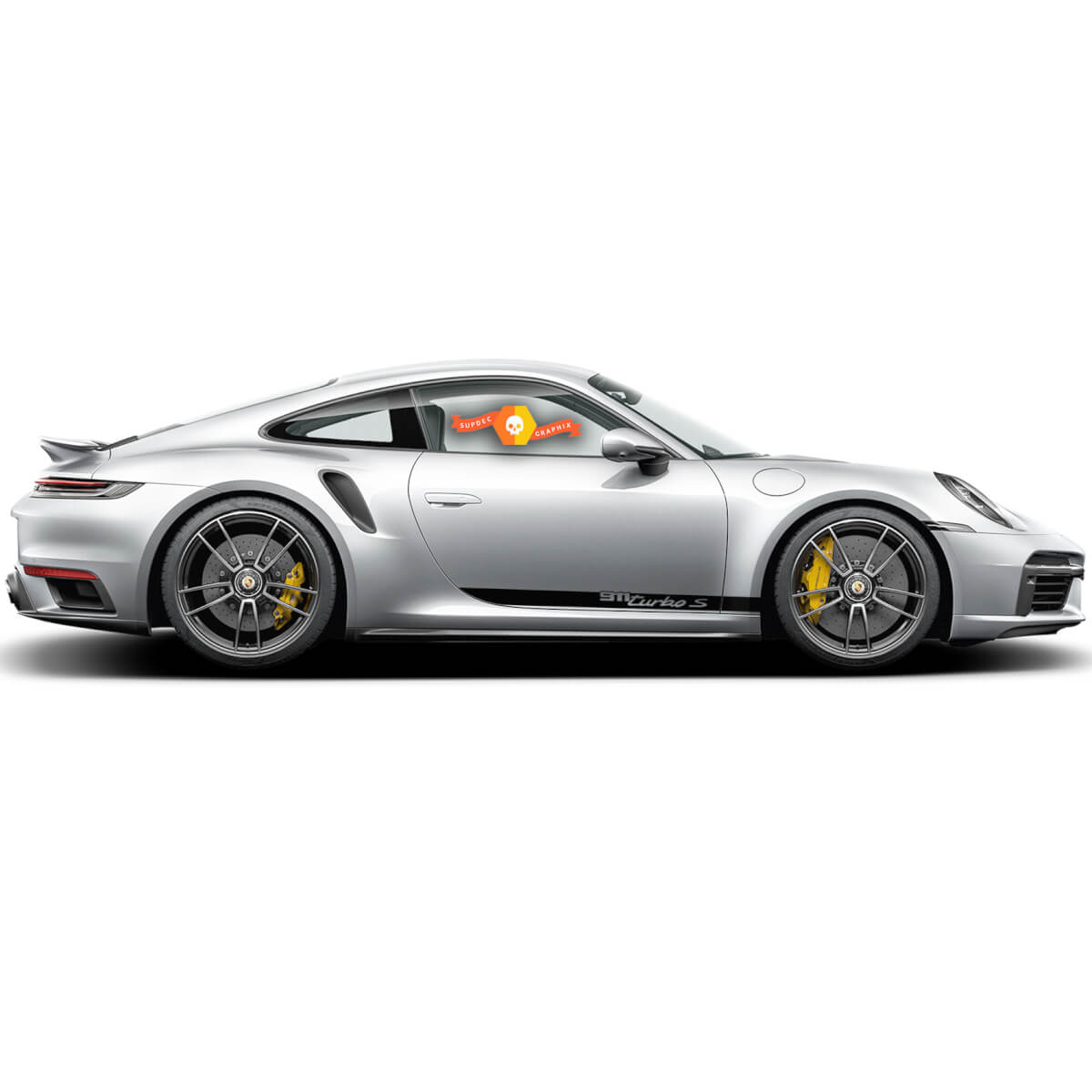 2 Porsche 911 turbo S Side Decal Rocker Panel Stripes Doors Kit Decal Sticker 
