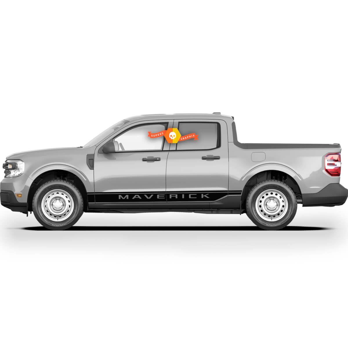 Pair Ford Maverick 2022 FX4 Graphics Decals Rocker Panel Logo Maverick Stickers