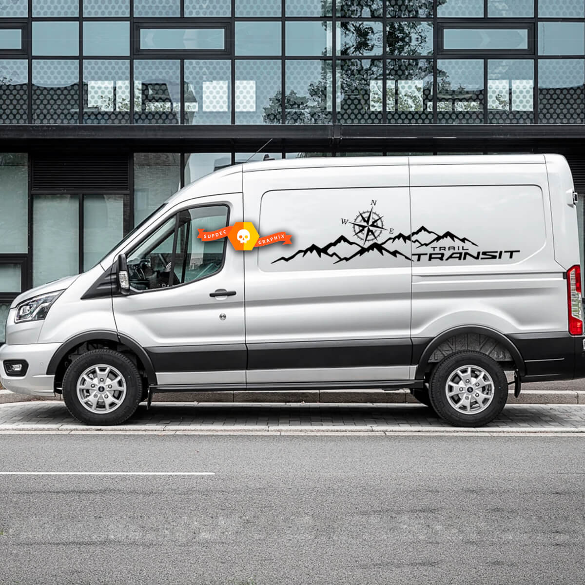 FORD TRANSIT-TRAIL Compass Mountain Vinyl Stickers Decals