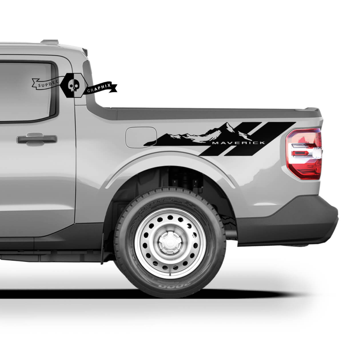 Pair FORD MAVERICK 2022 FX4 Graphics Decals Stickers Bed Side Decals Mountain Stripe Maverick Stickers Truck Bed Side
