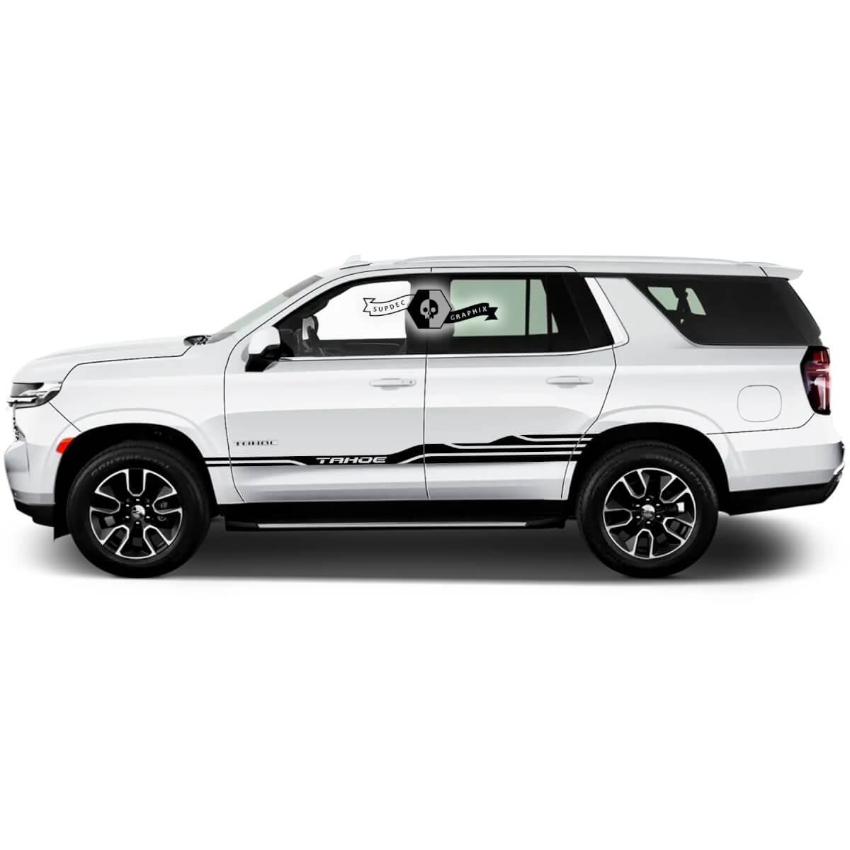 2X 2020 New Graphics Chevrolet Tahoe Doors Stripe Mountains  Logo Car Racing Vinyl Decal Sticker