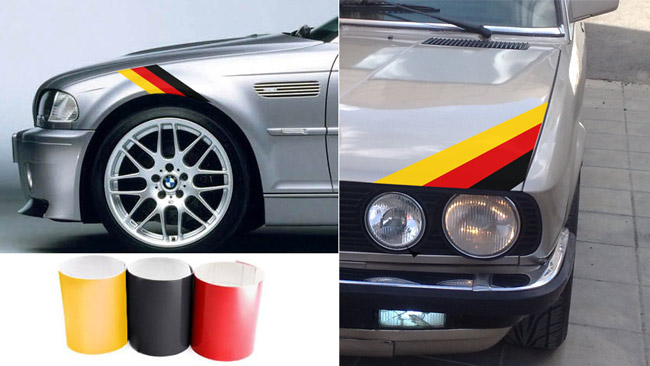 Three Color German FLAG Stripe Hood Sticker Decal BMW Motorsport M3 M5 M