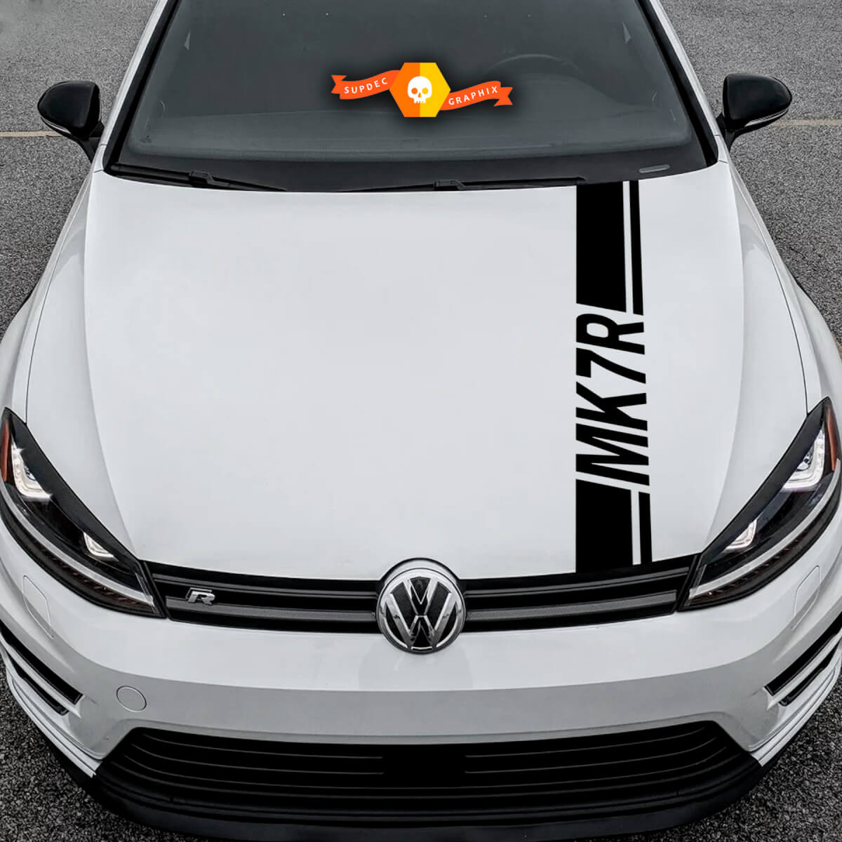 Hood Sticker Decal Rocker Panel Vinyl Sticker Decal Stripes Volkswagen Golf Mk7R Gti
