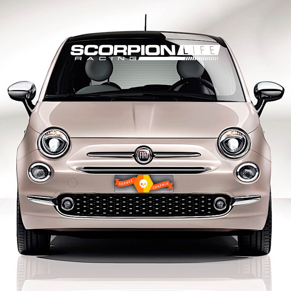 Fiat 500 ABARTH Windshield Scorpion Sticker Decal side Graphics stripes