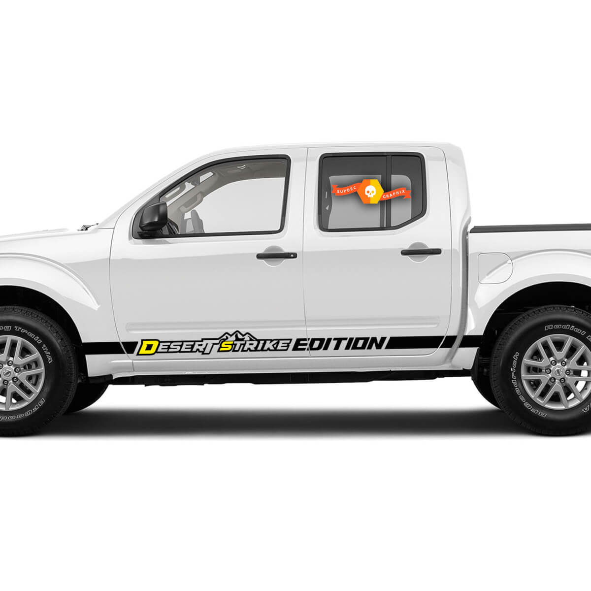 Pair Nissan Nissan Desert Strake Mountain Runner Vinyl Bed Side Stripe Pro4x decal Door Sticker
