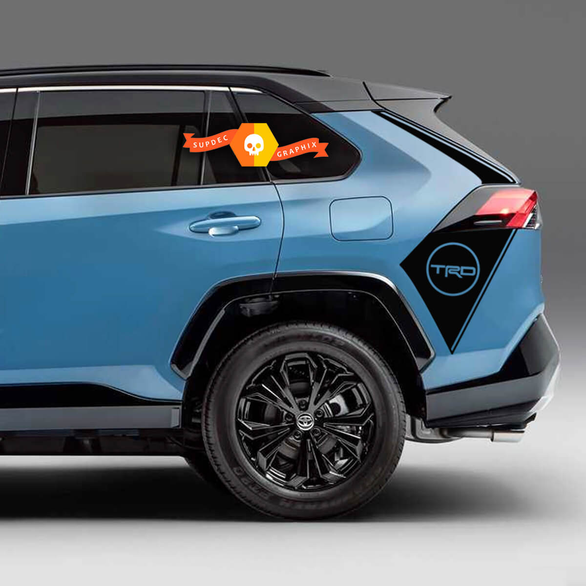 Pair Side Body Bed Wrap Stripes Decal Sticker and Top Fits TRD Toyota Rav4 2019 - 2022