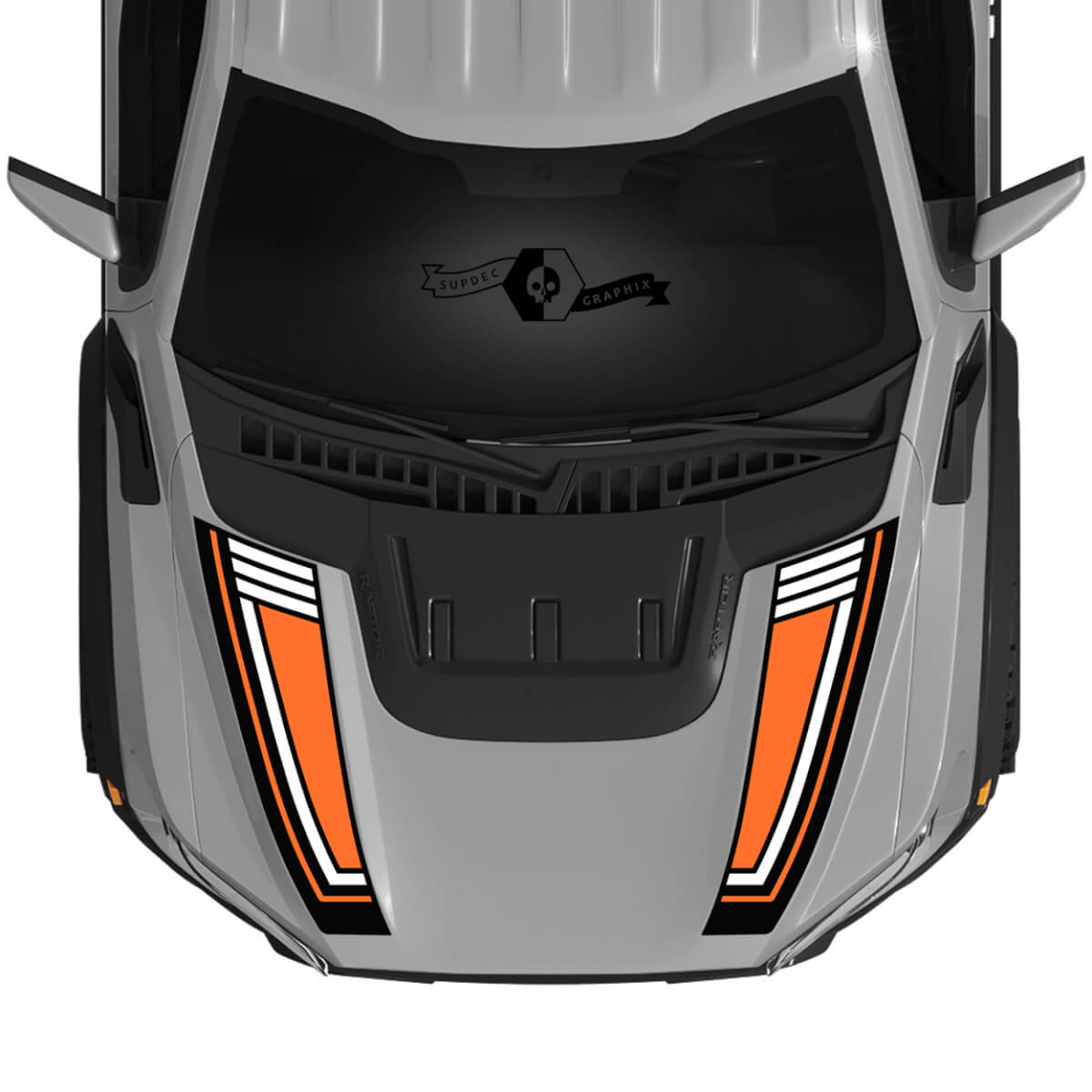 ୨୩ Colors Ford Raptor 2023 F150 SVT Hood Vinyl Stickers Decals graphics kit stripe 2022+

