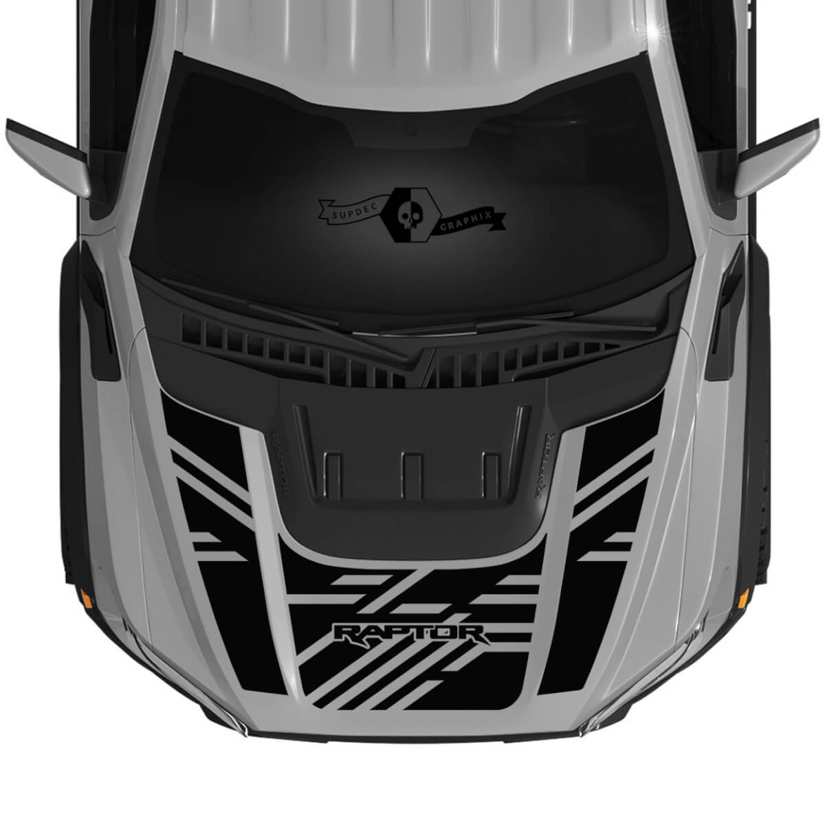 New Kits Ford Raptor 2023 F150 SVT Logo Lines Hood Scoop Vinyl Decals Graphics Vinyl Stickers 2022+