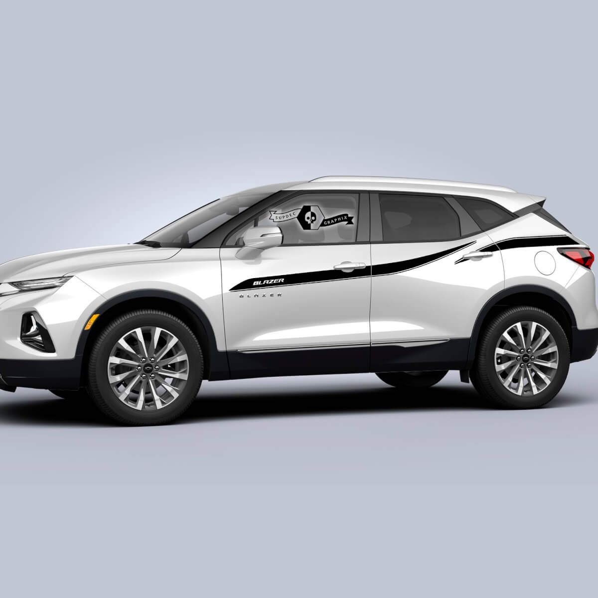 Pair Chevrolet Blazer 2023 Graphics Decals Doors Side Top Stripe Wrap Vinyl Decal Sticker