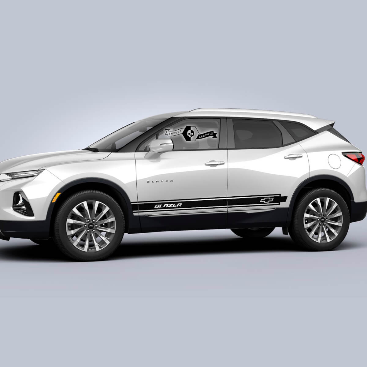 Pair Chevrolet Blazer 2023 Graphics Decals Doors Side Rocker Panel Logo Vinyl Decal Sticker