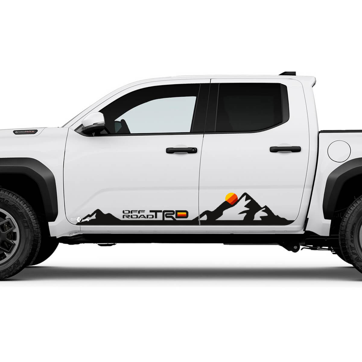 TRD Heritage Sunset Retro Mountains Side Rocker Panel Decals Stickers for Toyota Tacoma
