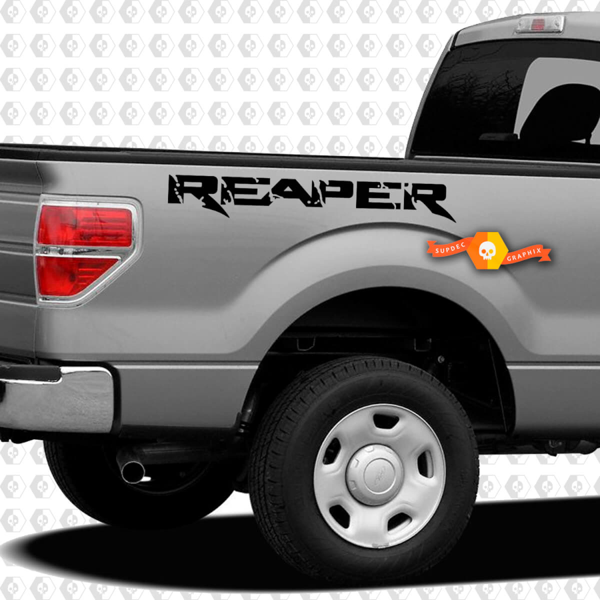 2x Ford F-150 Raptor Reaper Bed graphics side Vinyl stripe Sticker Decal
