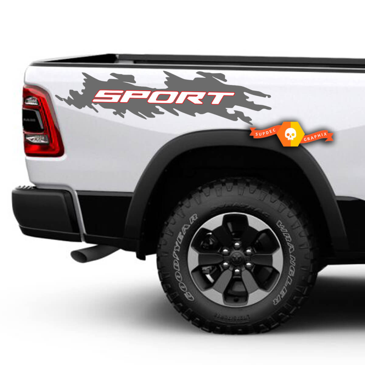 Pair Dodge Ram Rebel Style Sport Bed Side Decal Sticker Graphics Vinyl Bedside 2017 - 2023