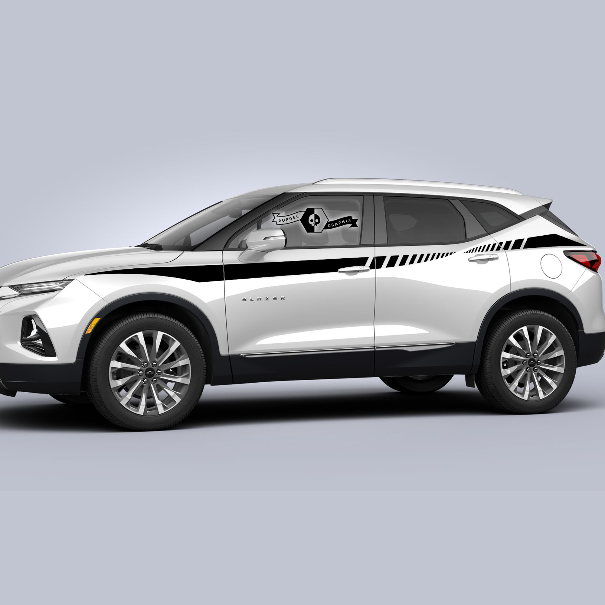 Pair Chevrolet Blazer 2023 Side Side Doors Up Stripe Fender Vinyl Decal Sticker