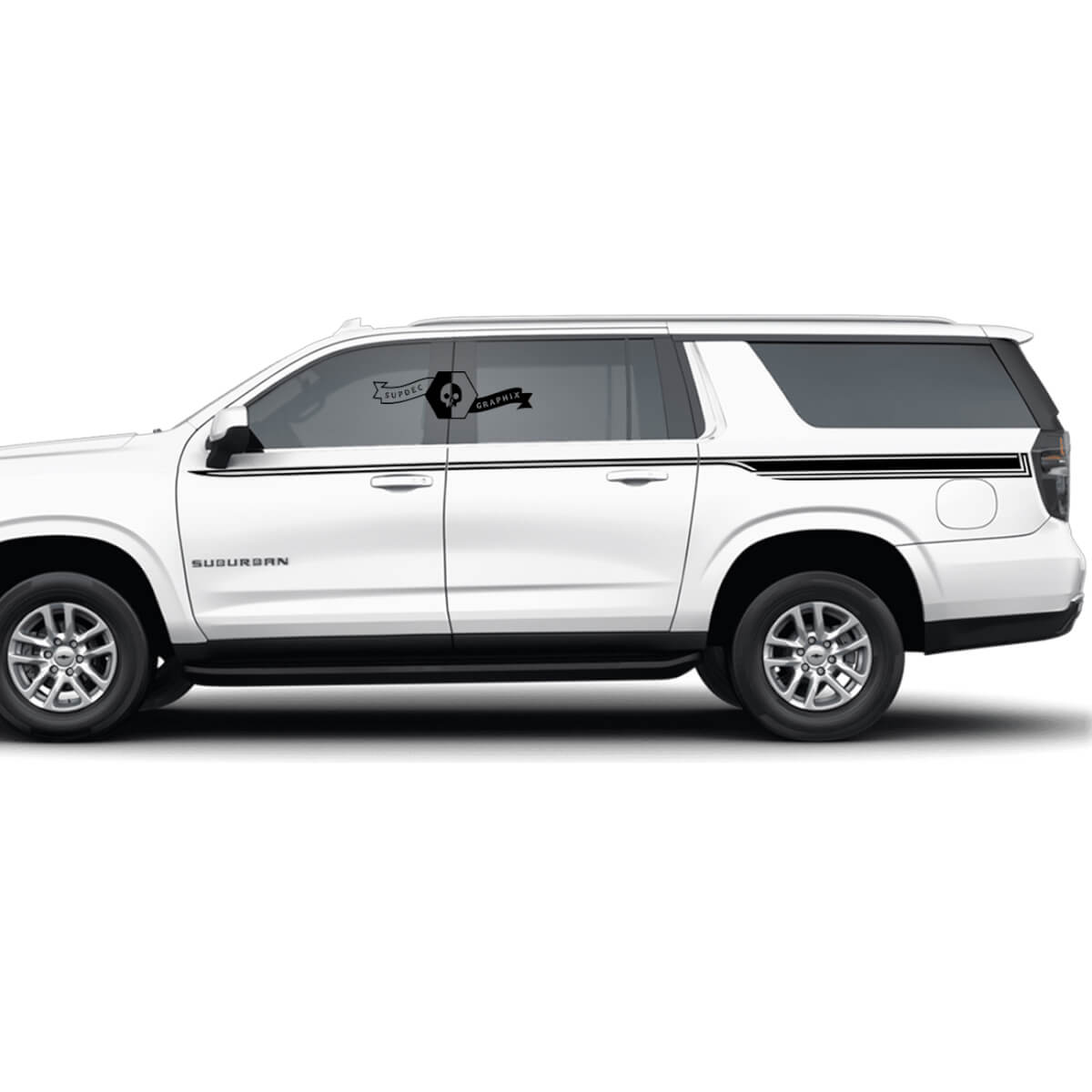 Pair Chevrolet Suburban Side Stripes Line Doors Up Trim Slim Vinyl Decal Sticker