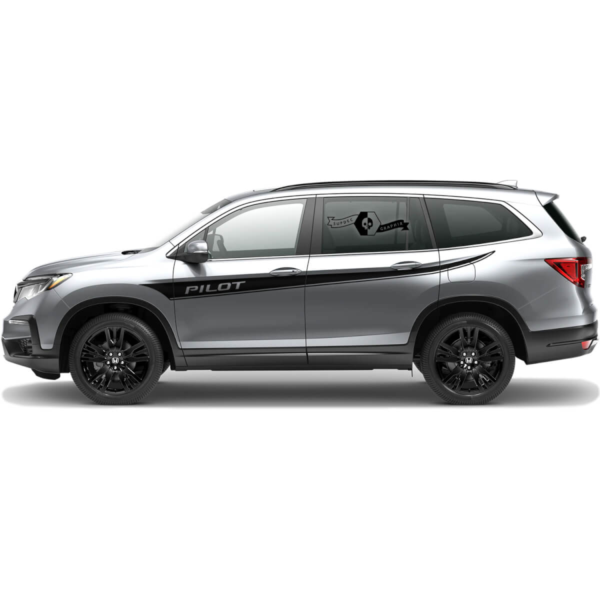 Pair Honda Pilot 2023 Decal Vinyl Side Doors Up Stripe Logo Graphic Sticker
