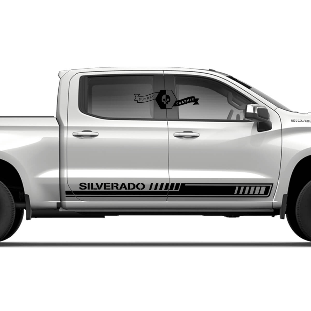 Pair Chevrolet Silverado Side Rocker Panel ARMY Doors Stripe Vinyl Decal Sticker