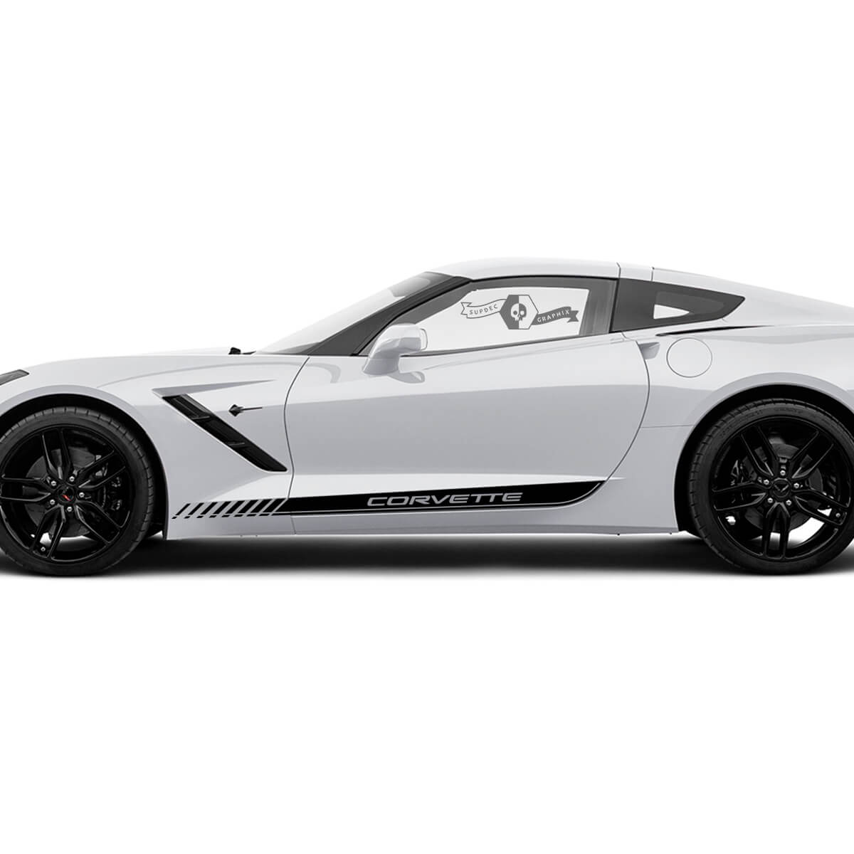Pair Chevrolet Corvette Side Doors Stripe Vinyl Decal Sticker
