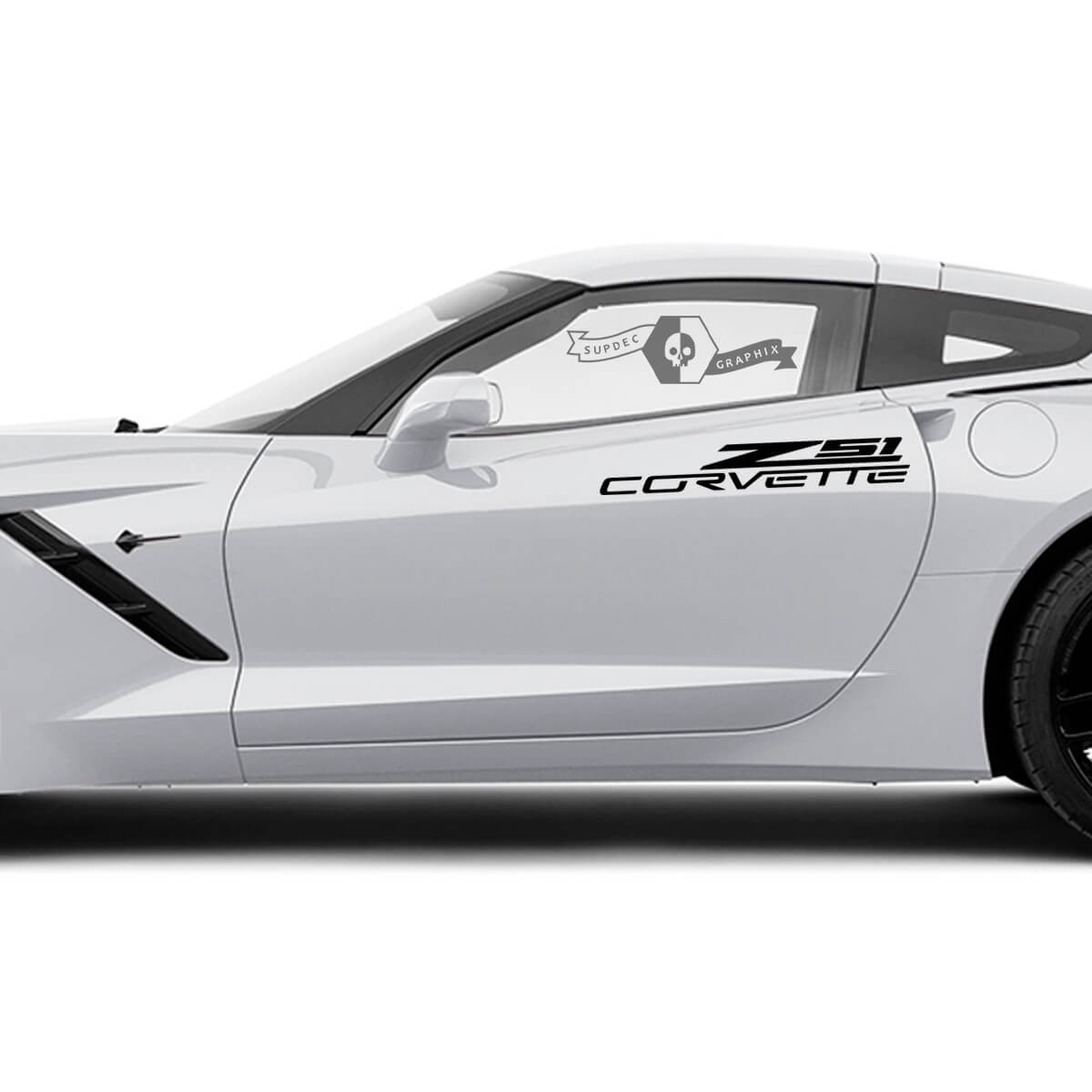2x Chevrolet Corvette Side Doors Z51 Vinyl Decal Sticker