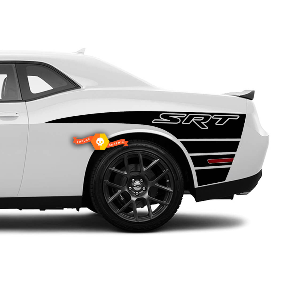 2 Side Dodge Challenger SRT Rear Quarter Side Vinyl Decals Graphics Sticker