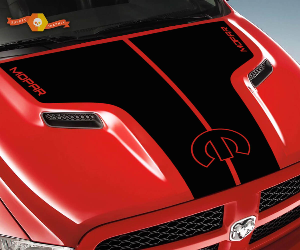 2015-2017 Dodge Ram Rebel Graphic Mopar Hood Truck Vinyl Sticker Decal Options Color