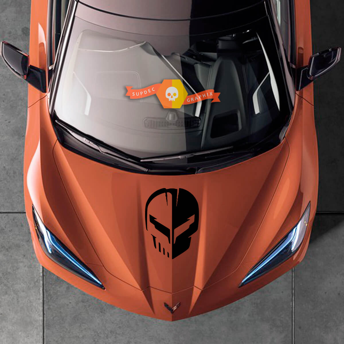 Chevy Chevrolet Corvette C8 Jake Racing Punisher Hood Vinyl Decal Sticker 