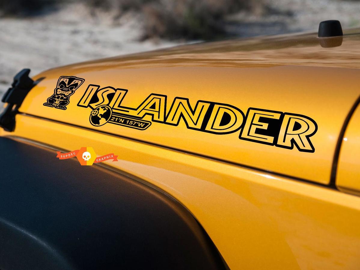2 Islander Hood Edition Wrangler Rubicon TJ YK JK JL Decal Sticker