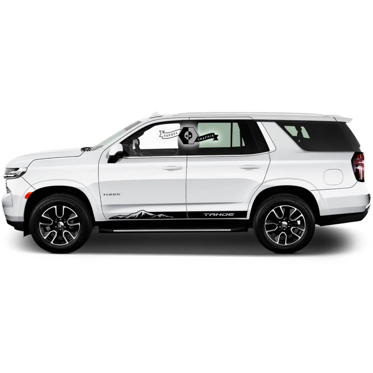 2X 2020 2021 2022 2023 + Graphics Chevrolet Tahoe Stripes Doors Rocker Panel Mountains Vinyl Decal Sticker