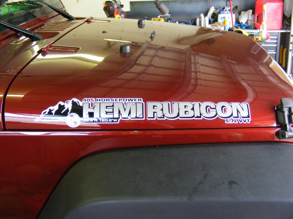 2 Jeep HEMI Rubicon Wrangler CJ TJ YK JK XJ Hood Sticker Decal