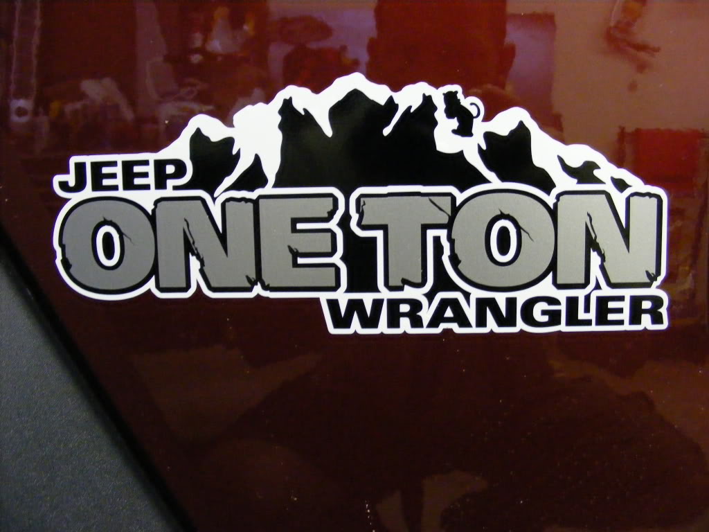 2 Jeep ONE TON Rubicon Wrangler TJ YK JK XJ Hood Sticker Decal