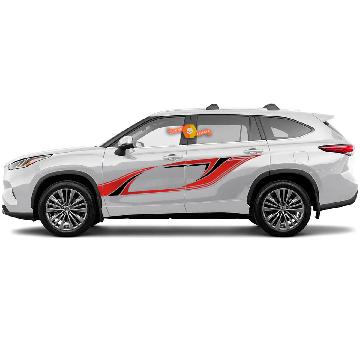 Pair Toyota 2020 Highlander ဒေါက်တာ Wrap 2 Colors Decal Graphic Sticker Side Stripe Kit

