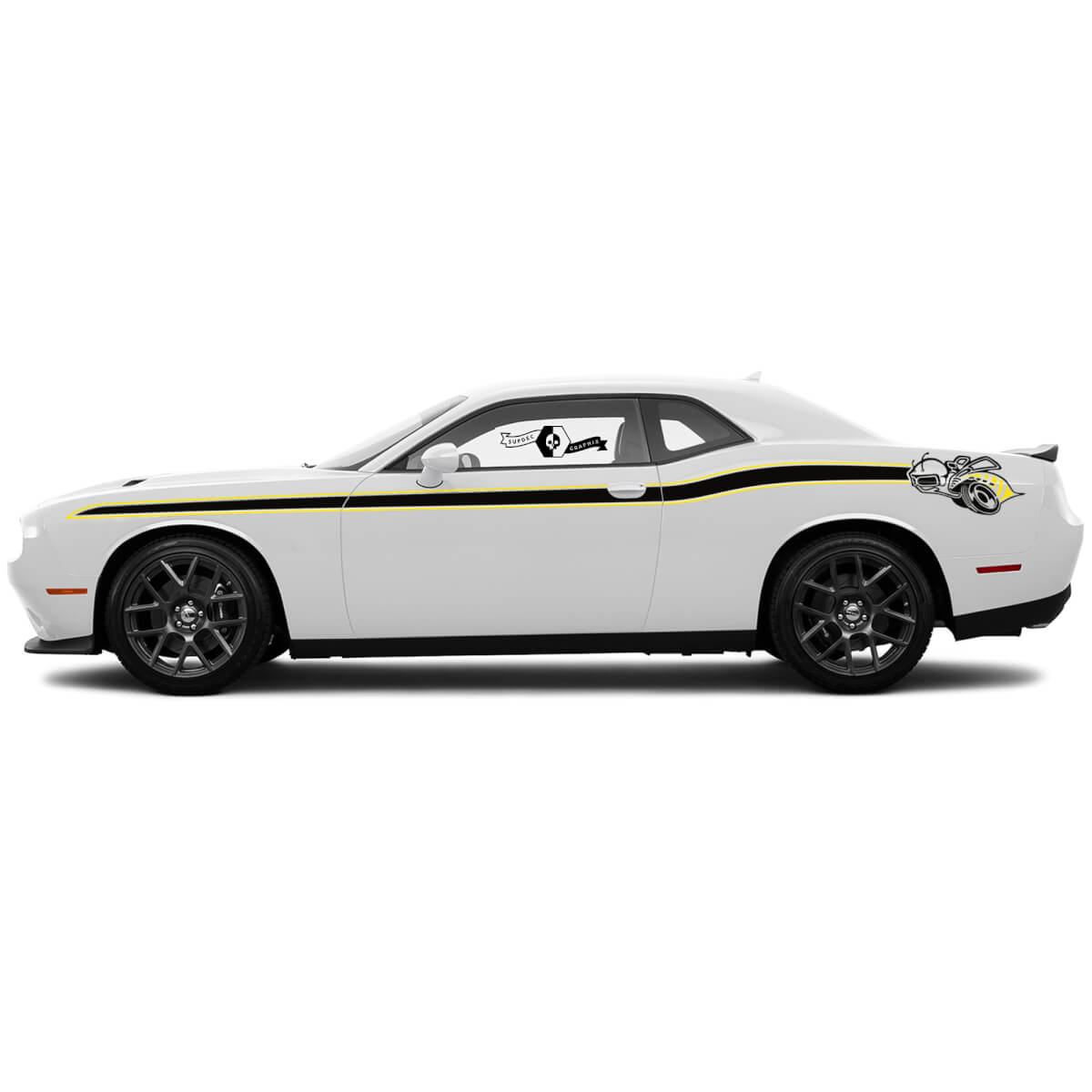 2X Dodge Challenger Rumble Bee Full body Stripe Stickers Decals Vinyl Graphics 2 Colors