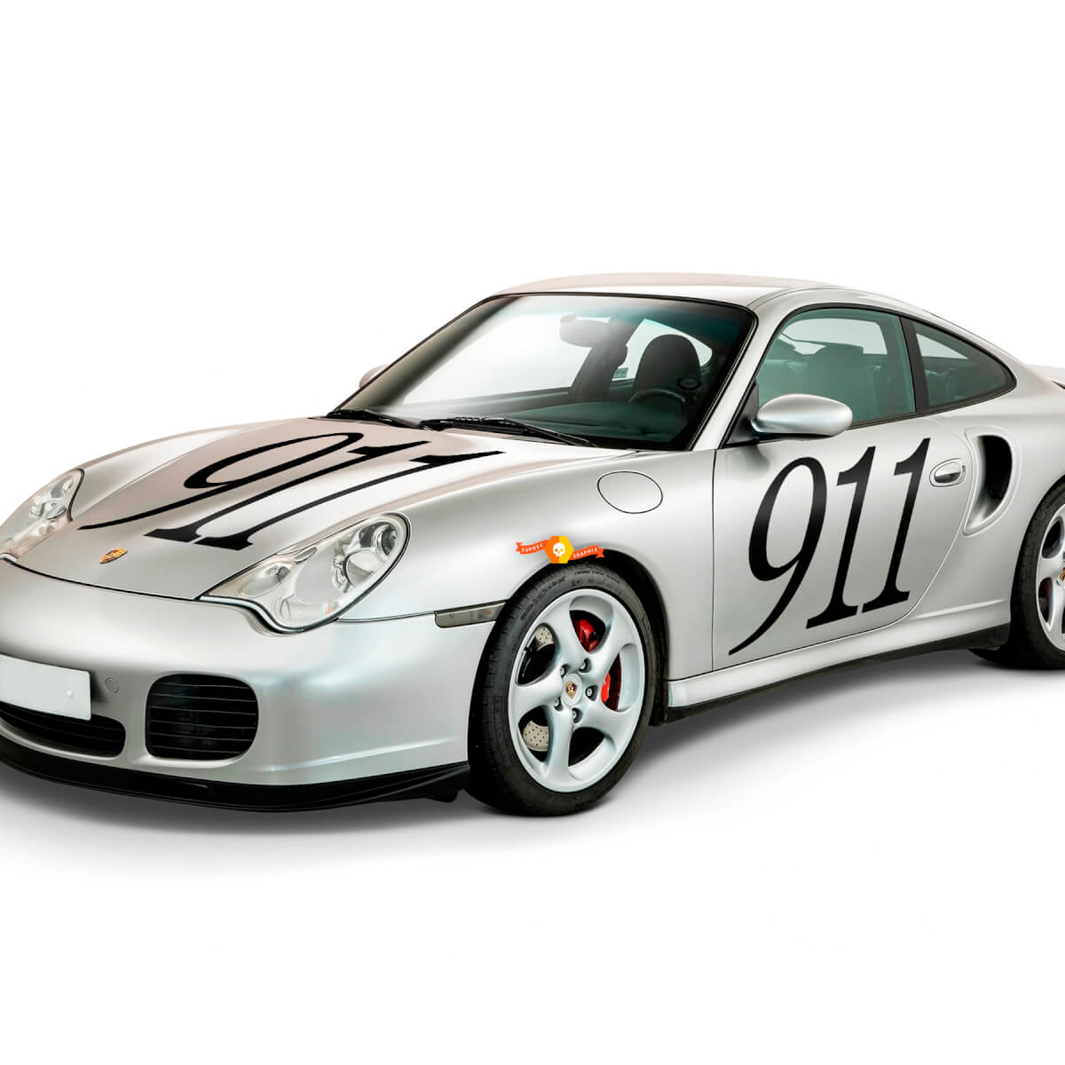 2x Porsche Stickers Porsche 911 Signature Side Doors Hood Decal Sticker 