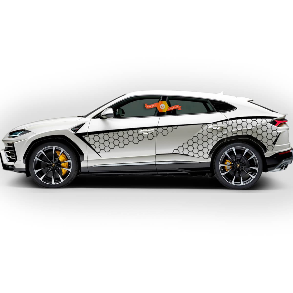 Pair Lamborghini Urus 2021 2022 2023 Side Doors Honeycombs Splash Vinyl Decal Sticker Graphics