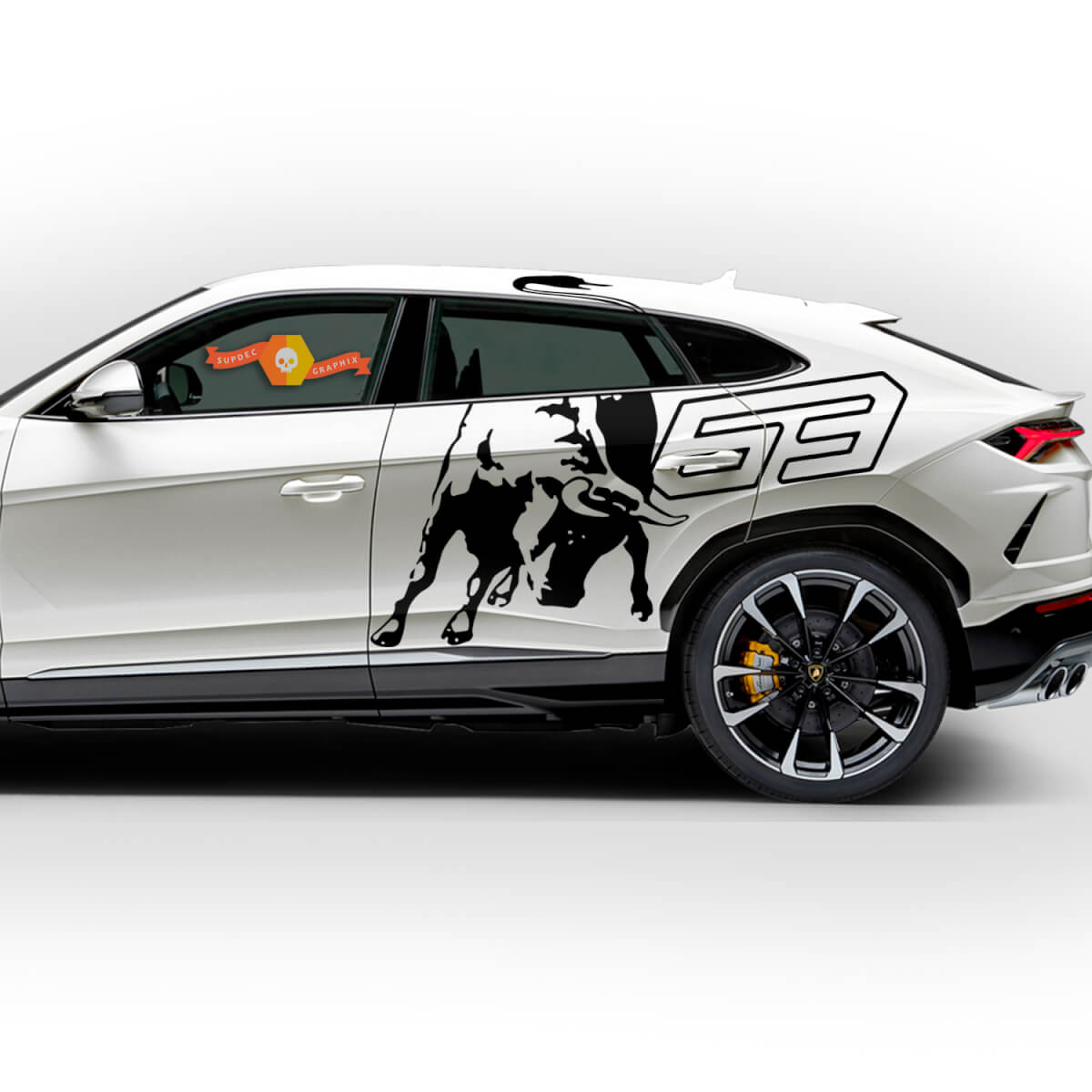Pair Lamborghini Urus 2021 2022 2023 Side Doors Wrap Logo Splash Vinyl Decal Sticker Graphics