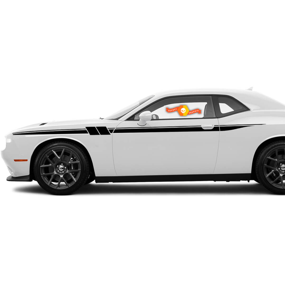 2X Dodge Challenger R/T Doors Side Stickers Decals Stripe Vinyl Graphics 
