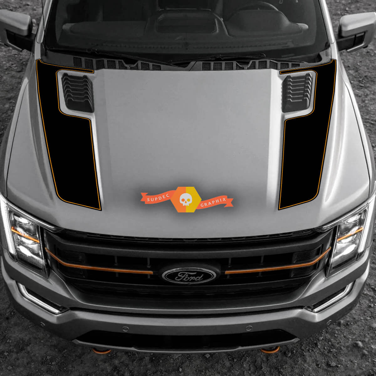 2023 Ford F-150 Tremor Hood Graphics 2022-2023+ Trim Ford Vinyl Sticker Decal 2 Colors
