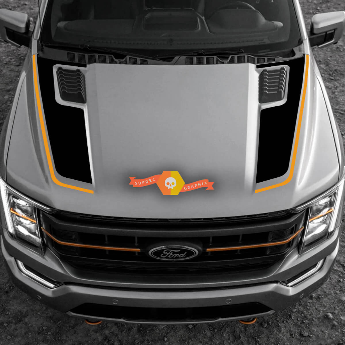 2023 Ford F-150 Tremor Hood Graphics 2022-2023+ Trim Line Ford Vinyl Stickers Decals 2 Colors