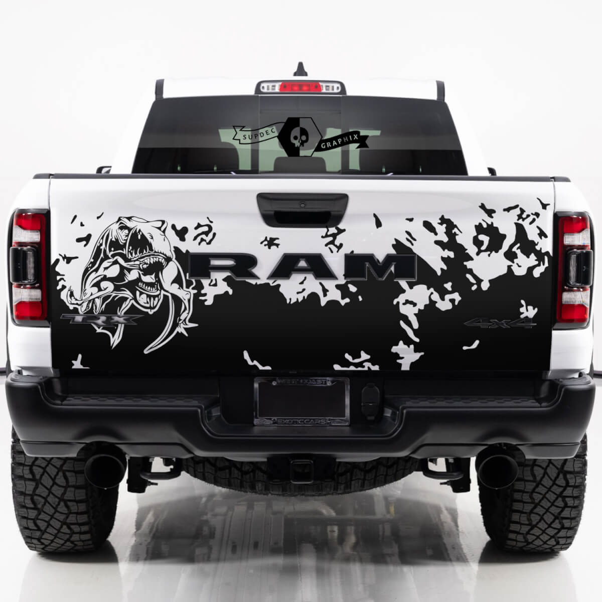 Tailgate Dodge Ram TRX 2023 Eating Raptor Bed Side Mud Splash Sticker Decal Truck Vinyl Graphic