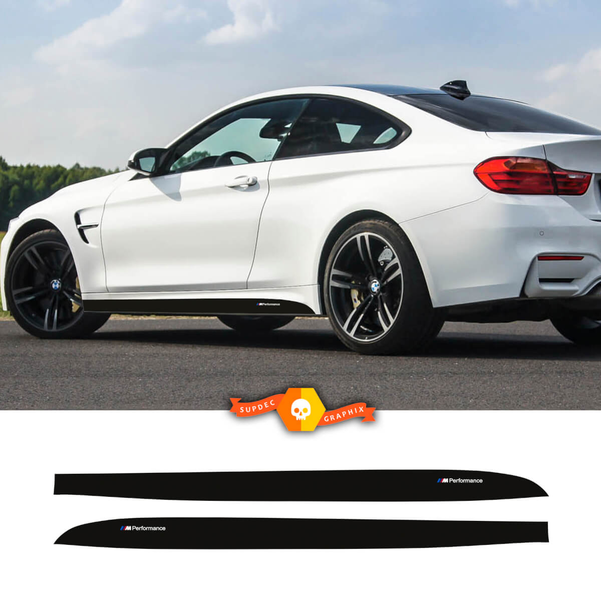 BMW M3 Power 2x Side Rocker Panel Stripes Vinyl Decals Sticker BMW
