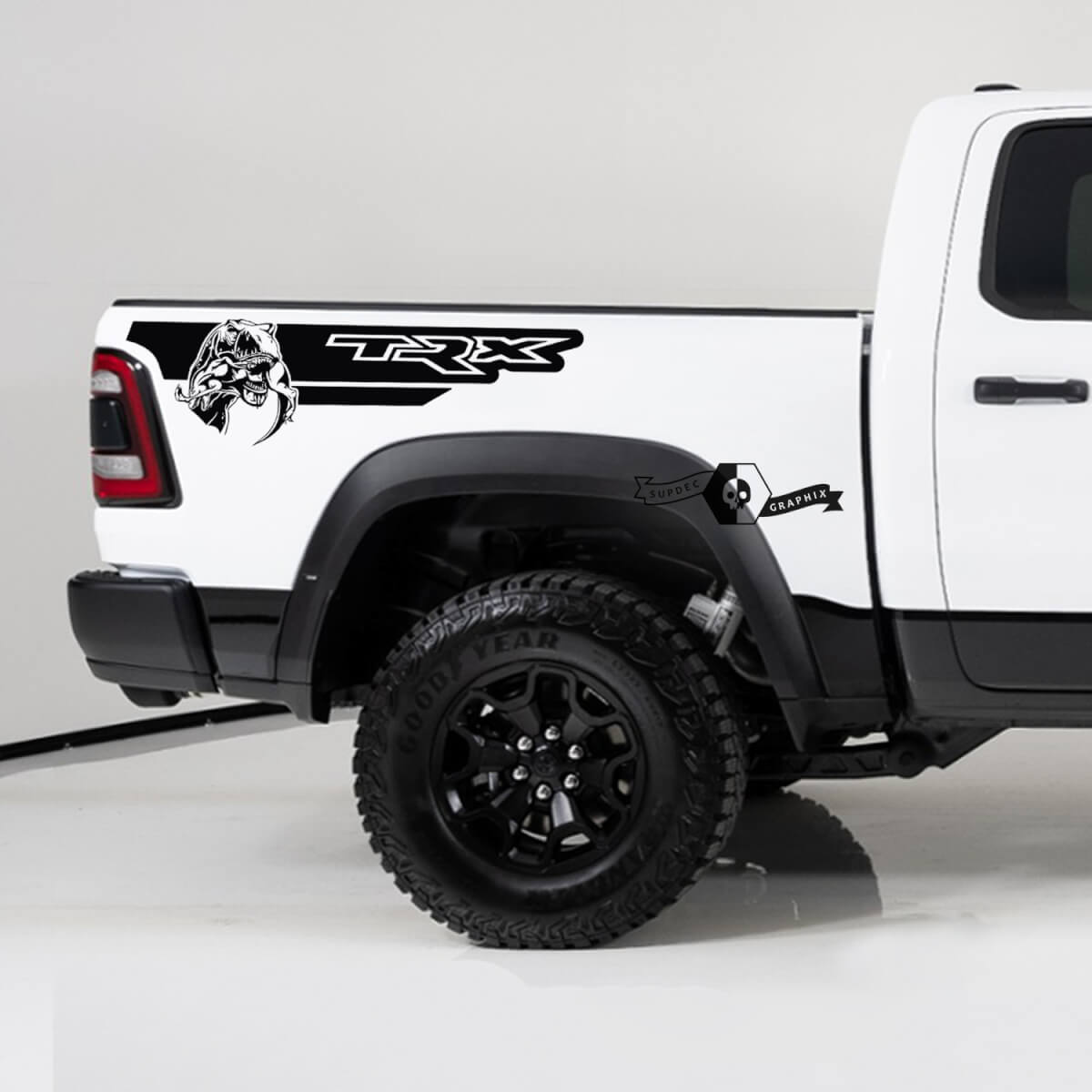 2x Dodge Ram TRX Rebel 2022+   2023+ 1500 Bed Side Stripe TRX Truck Vinyl Stickers Decals Graphic
