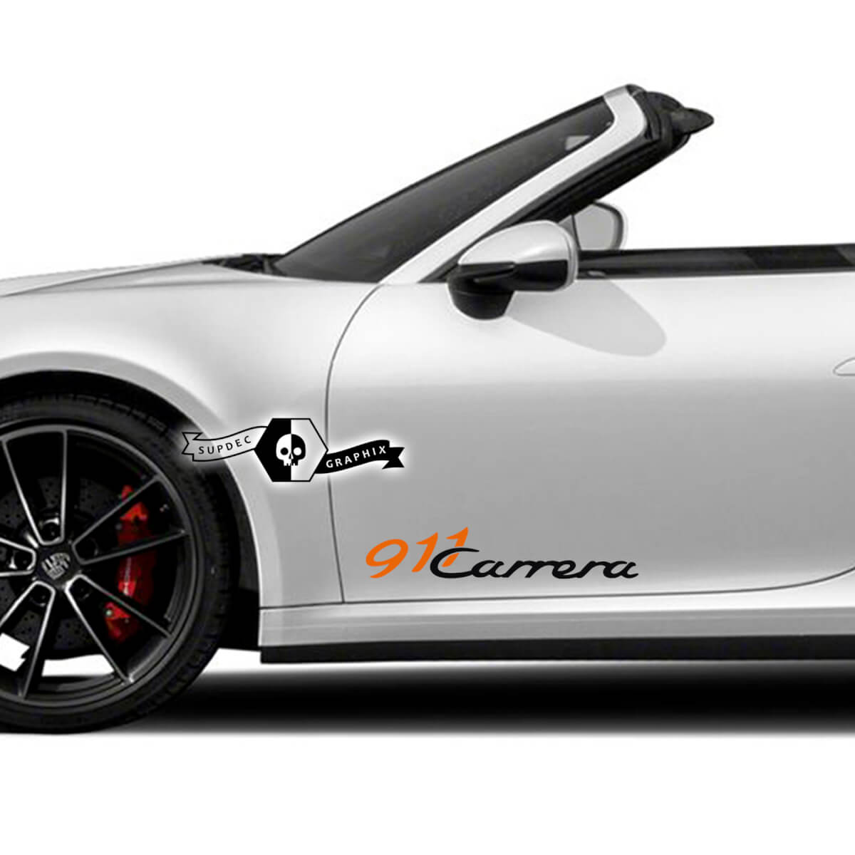 2 Porsche 911Carrera 2 Colors Side Doors Kits Decals Stickers