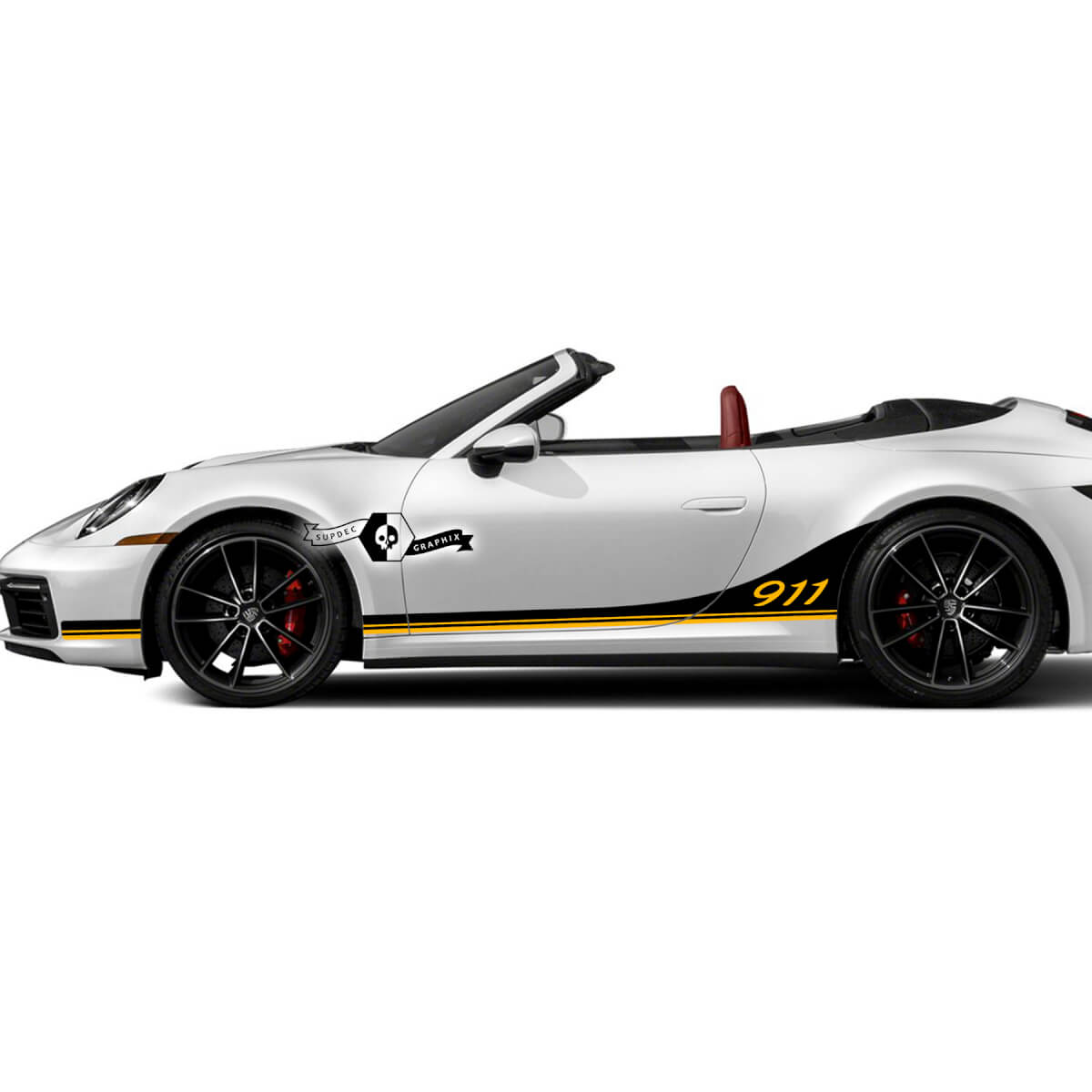 2 Porsche 911 Porsche Carrera Rocker Panel Extended Side Stripes Doors Kits Decals Stickers 2 Colors
