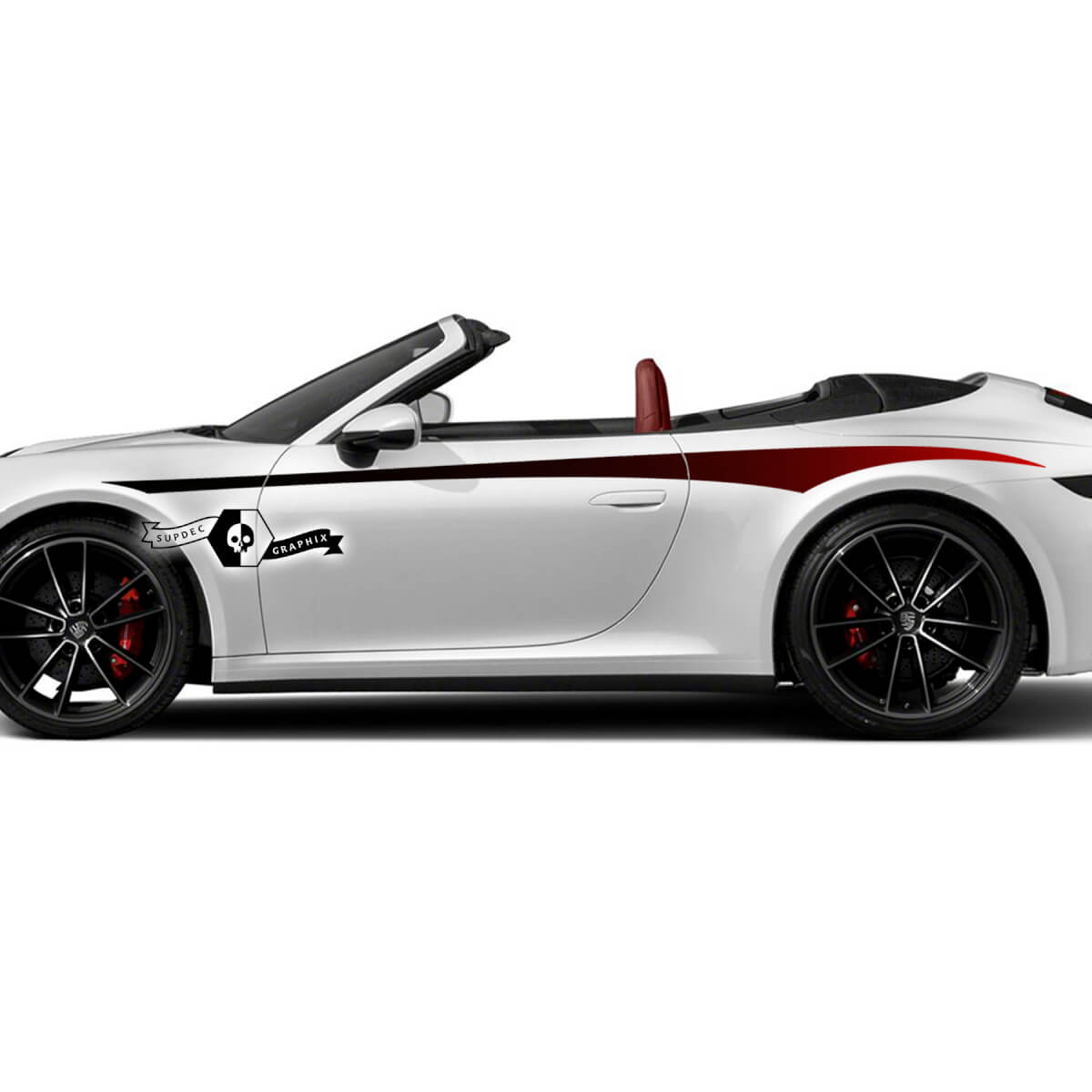 2 New Porsche 911 Porsche Carrera Gradient Stripes Doors Up  Kit Decal Sticker