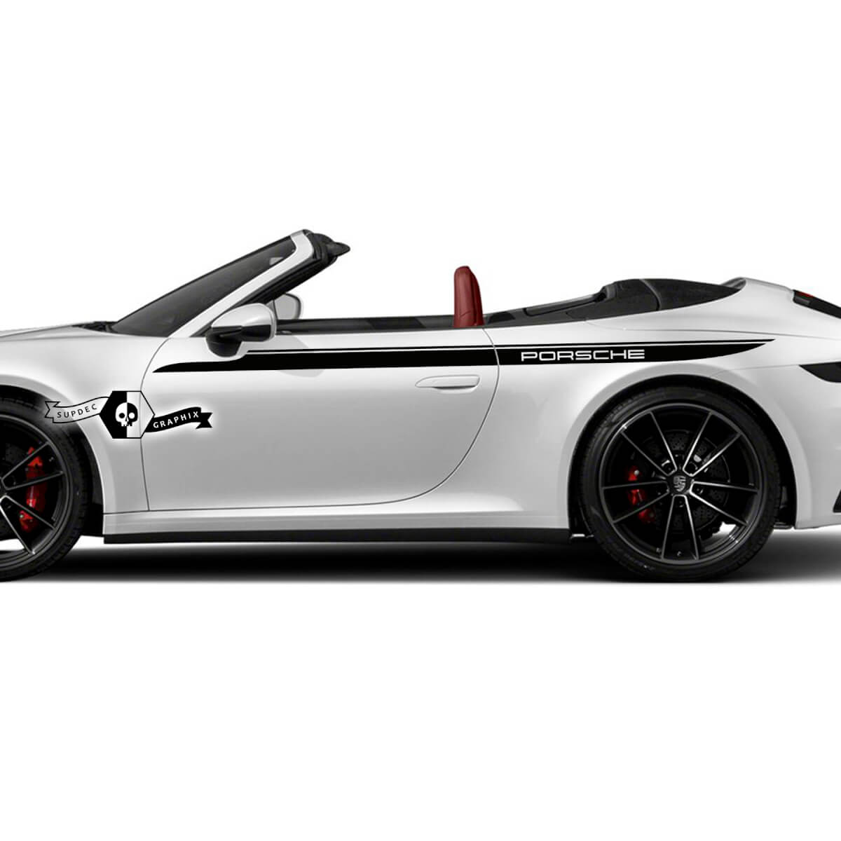 2 New Porsche 911 Porsche Carrera Stripes Doors Up  Kit Decal Sticker
