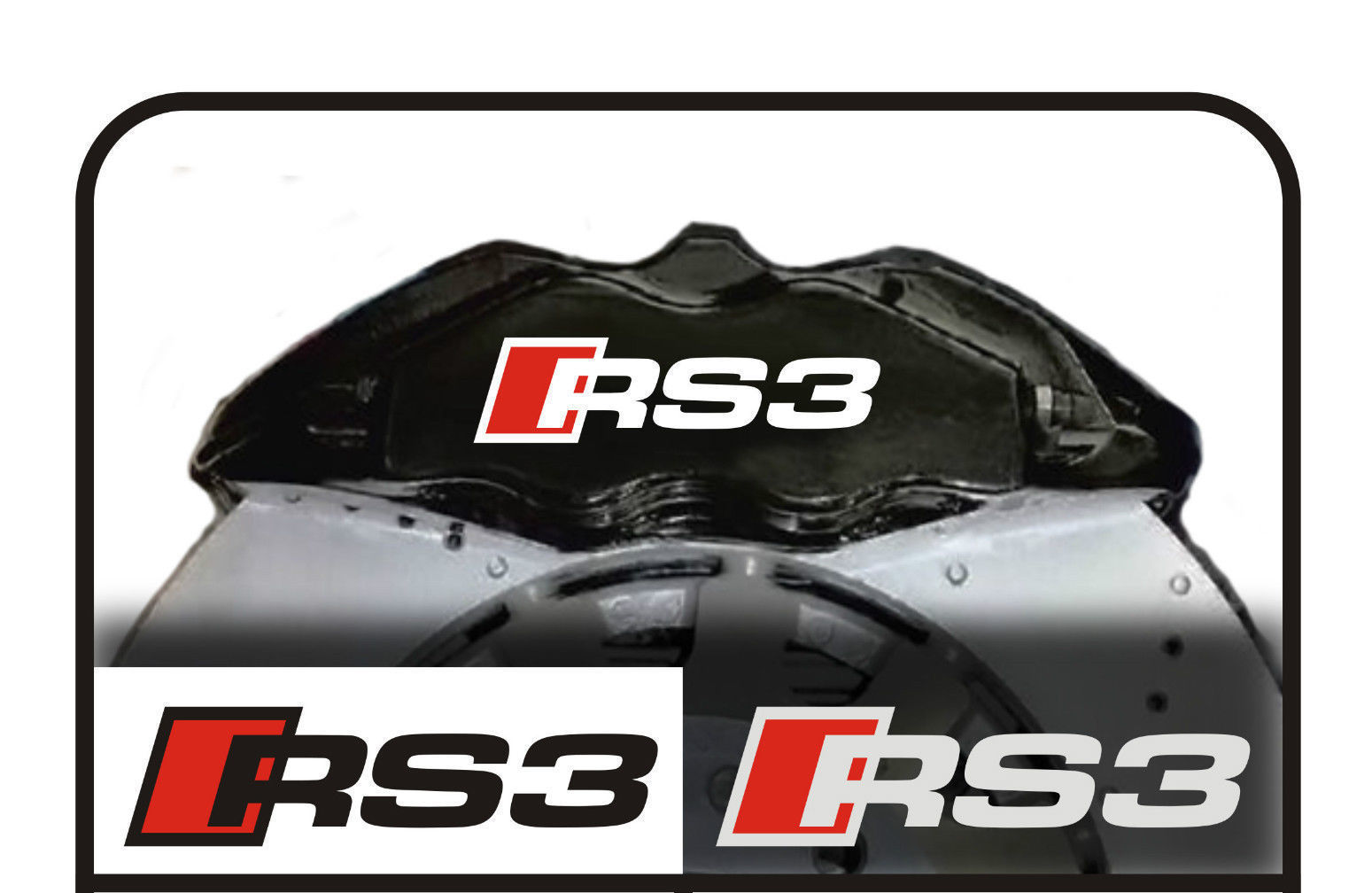 2 x RS3 Stickers Brake Caliper AUDI A3 S3 RS TT S-line decal
