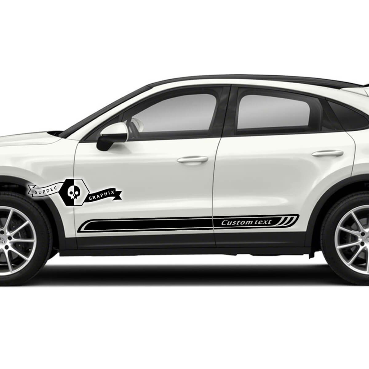 Porsche Cayenne S GTS Turbo Turbo Side Stripes Decals Trim Rocker Panel Stickers Custom Text 2003 - 2023 present