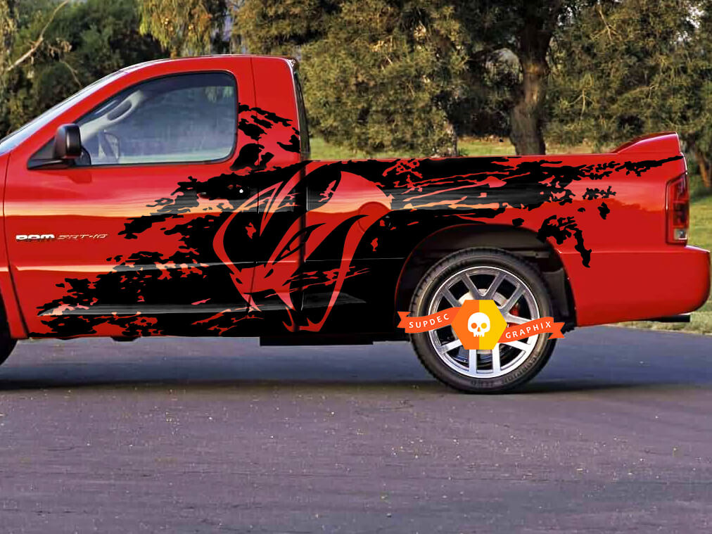 Dodge RAM 1500 SRT-10 Viper Snake style Splash Grunge Stripes Kit Vinyl Sticker Decal Graphic