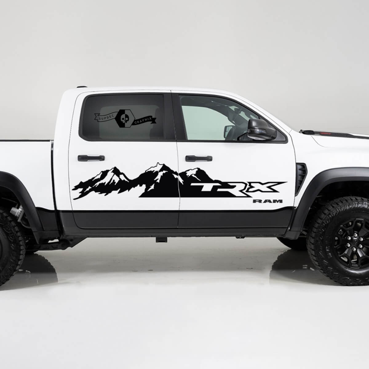 2x Dodge Ram TRX Rebel 2022 2023 1500 Side Splash TRX Mountains Logo Truck Vinyl Sticker Decal Graphic